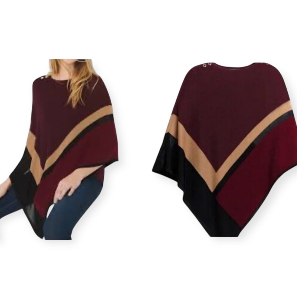 White House Black Market wool blend poncho